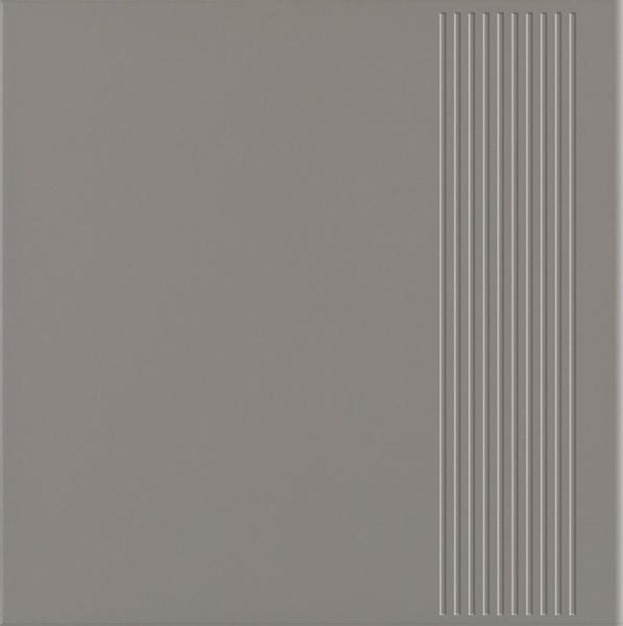 BAZO GRYS STOPNICA PROSTA GRES MONOKOLOR MAT. 30X30