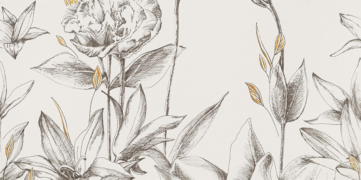 VELO BIANCO FLOWERS OBRAZ GRESOWY ELEMENT 3 59,8X119,8