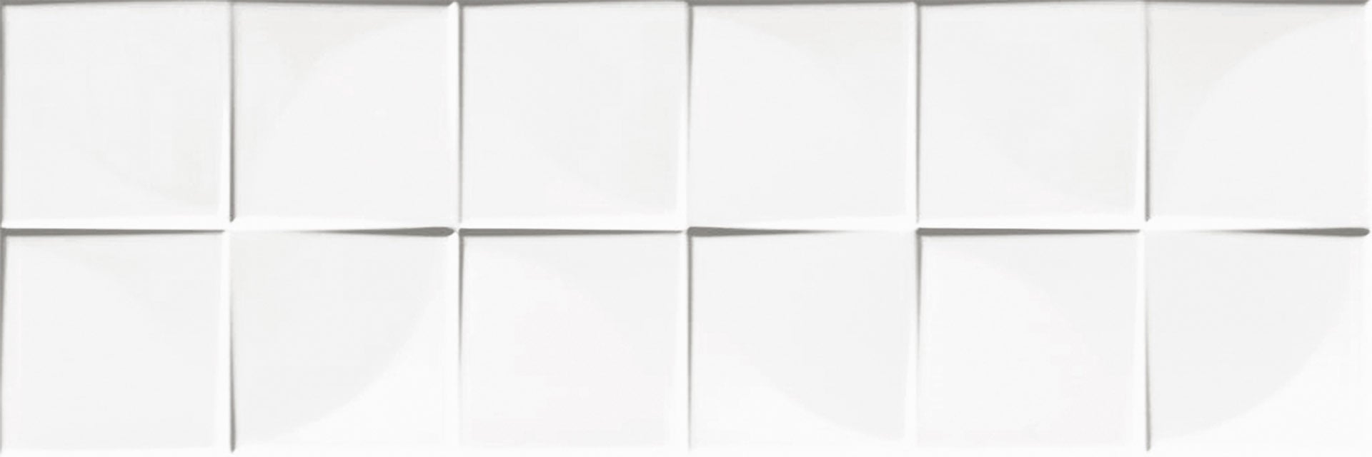WHITE GLOSSY QUADRA 25X75