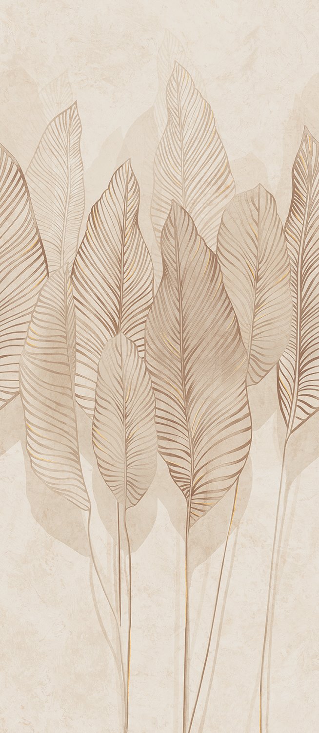 MILD CLAY LEAVES OBRAZ GRESOWY 119,8X274,8